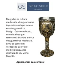 Medieval Warrior Goblet Wine Glass Resin Polished Aluminum - 金色 - 查看 6
