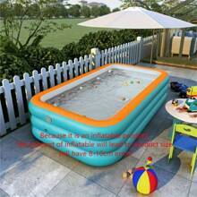 Piscina inflable familiar - Piscinas inflables con anillo superior de PVC con múltiples componentes para divertirse con agua en el patio trasero en verano - Disponibles opciones de color de moda - verde-naranja - Ver 3