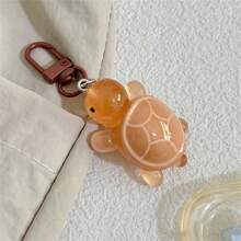 1 pièce Porte-clés lumineux et coloré en forme de tortue de mer, pendentif de sac pour amis et couples, accessoires de voiture, breloque de sac, accessoires de sac avec porte-badge, idées de cadeaux de Noël gothiques mignons Y2K pour l'école
