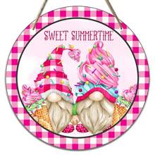 1 件创意木制圆形门挂，春季无面娃娃侏儒薰衣草吊坠，水牛格子木质字母门牌挂饰，春季派对主题装饰，室内墙壁挂饰，门上季节性挂饰，家居装饰，庭院装饰，农舍装饰，花园客厅餐厅装饰。 - 彩色 - 查看 18