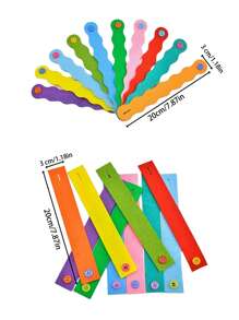 Giocattoli in feltro per bambini, giocattoli educativi precoci Montelisso, braccialetti fai-da-te con bottoni, migliorano le abilità motorie fini e il riconoscimento dei colori, adatti per partecipare all'apprendimento (i colori sono casuali)