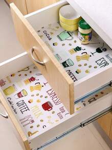 1pc Drawer Liner Paper, Moisture-Proof Wardrobe Shoe Cabinet Mat Anti-Dust Anti-Oil Sticker - Multicolor - View 7