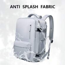 輕量且大容量背包，商務旅行短途旅行包，旅行背包，時尚男女行李包，適用於男女，可隨身攜帶，商務工作防水背包，具有筆記本電腦隔層，經過航班審批可以攜帶個人物品登機。 - 灰色 - 查看 3