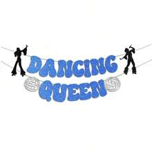 2pcs Sparkling Dance Queen Party Decoration Single Disco Ball Banner With Silver Ribbon - Multicolor - View 10