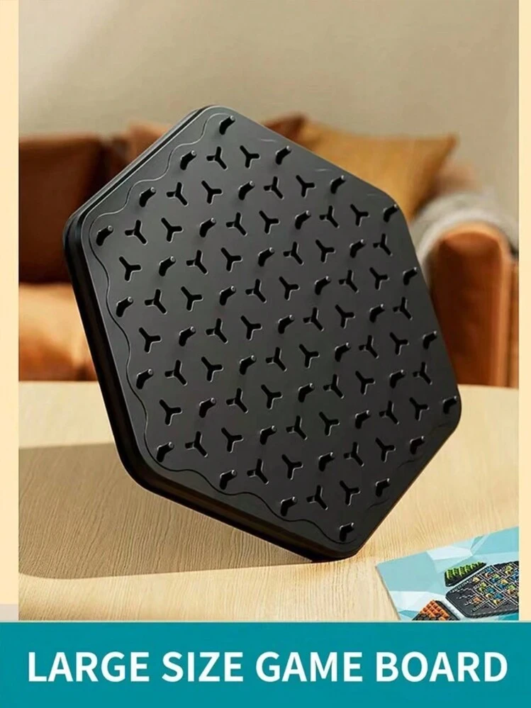 Juego de tablero de reacción en cadena triangular para decoración navideña, juego geométrico multijugador de triángulos con bandas elásticas, entretenimiento casual para fiestas, juguete de juego, juego de carreras de caballos, juegos de Navidad, mini juegos, juguete de caballo - Negro - Añade 8