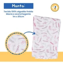 Gift Kit Baby Naninha And Soft Blanket 2 Pieces Girl Flowers - Màu Hồng baby - Xem 6