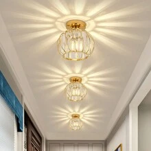1pc Crystal Hallway Light, Minimalist Modern Porch Entrance Foyer Ceiling Lamp, Bulbs Not Included - Multicolor - View 1
