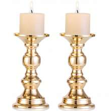 金色金属烛台，婚礼、派对、客厅的理想装饰 - 金色 - 查看 4