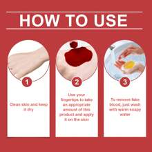 Fake Vampire Blood Gel - Washable Realistic Vampire Zombie Blood Horror Special Effects Prop For Halloween - Red - View 4