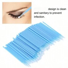 100 Piezas Microaplicador Cepillo Micro Varillas, Varillas para Pestañas Rímel, Cepillo de Labios Brillo de Labios Kit de Herramientas de Belleza (Azul)