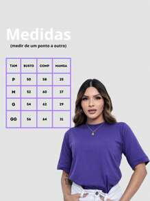 Kit 2 Women's Fashion T-Shirts Plain Turtleneck Colorful Basic Blouse Casual Stylish Sleeve Shirt - Multicolor - View 10