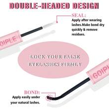 غراء الروابط والختم للرموش الصناعية ، غراء رموش صناعية قوي للغاية للرموش الزائفة ، غراء رموش شريطي مقاوم للماء 2 في 1 واضح للحزم الرموش ، غراء إطالة رموش طويل الأمد لمدة 72 ساعة لاستخدام شخصي - وردي - مشاهدة 5