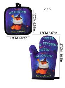 2pcs Oven Gloves Heat Resistant Baking Cooking Gloves For Kitchen Microwave Home Decor,Kitchen Decor Decor,Room Decor,Christmas Decor,Party Decor,Party Gift Decorations,Christmas Decorations,Christmas Gift,Kitchen Items,Kitchen Utensils,Kitchen Tools,Kitchen Things. - Multicolor - View 2