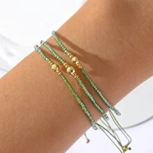 件波西米亞玻璃小米珠簡約風格手鍊飾品適合日常配戴