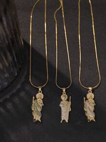 1 Pc Gree St.Jude Necklace Saint Jude  Style Chain - Gold - View 4