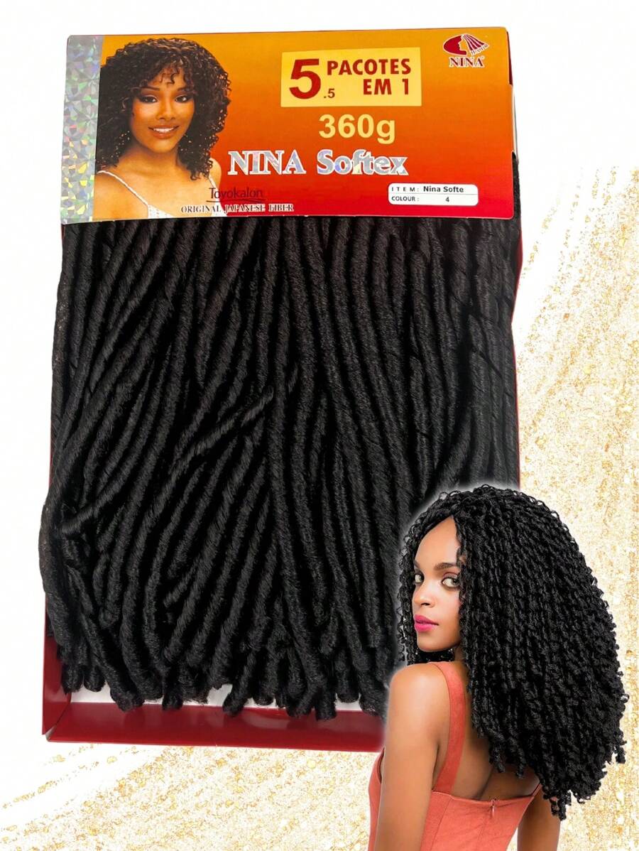 Nina Softex Original Dread Crochet Curly Hair Bundle 360 Grams 5 In 1 - Óxido marrón - Ver 1