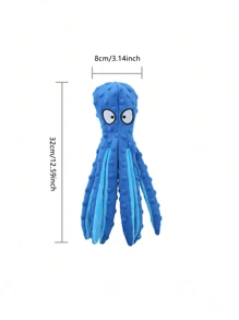 Plush Octopus Squeaky Pet Dolls, Chewing & Interactive Dog Dolls - Multicolor - View 13