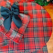 Red/Green/Gold Plaid Christmas Sousplat Cover Kit - 4 Pieces - 彩色 - 查看 1