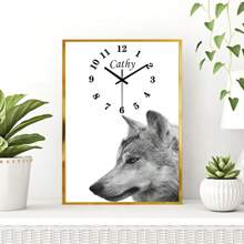 1 pieza Reloj de pared cuadrado personalizado con efecto atenuado, con tu foto personalizada en un reloj de pared enmarcado en aleación de aluminio, regalo para la familia, parejas y mascotas - Multicolor - Ver 6