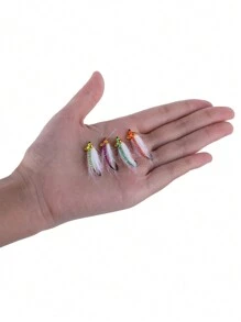 GOTURE Goture 4 peças Conjunto de Mosca de Pesca de Moscas Minnow Clouser, kit de Mistura de Mosca de Pesca de Mosca, Anzol de Streamers Ótimo para Baixo, Truta, Peixe-Panela