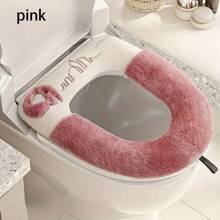 1pc All Season Universal Toilet Seat Cover, Cartoon Style Toilet Cushion With Waterproof Hook & Loop Fastener Bathroom Decor Fall Decor