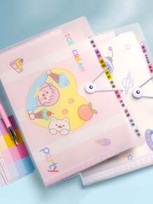 1 cái Túi đựng hồ sơ mở rộng khổ A4, dung lượng lớn cho bé gái 8/12 ngăn, Túi đựng tài liệu, Quay lại trường, Đồ dùng học tập - Nhiều màu - Xem 2