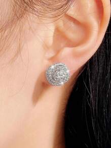 1 Paar romantische Rose Blumen Cubic Zirconia Ohrstecker für Frauen zu Verlobung, Hochzeit, Party, Modeschmuck Ohrring als Valentinstag-, Mutter-, Muttertags-Geschenk