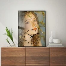 1 PC Personalized Square Muted Wall Clock,Customized Your Photo On A Aluminum Alloy Framed Wall Clock,Gift For Family,Lovers And Pets Gifts Birthday Graduation - Multicolor - View 3