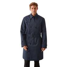 Burton Mens Double-Breasted Trench Coat (Navy) - Navy Blue - View 1