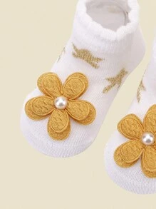 5 đôi tất sọc nhiều màu viền ren nơ dễ thương cho bé - Nhiều màu - Xem 6