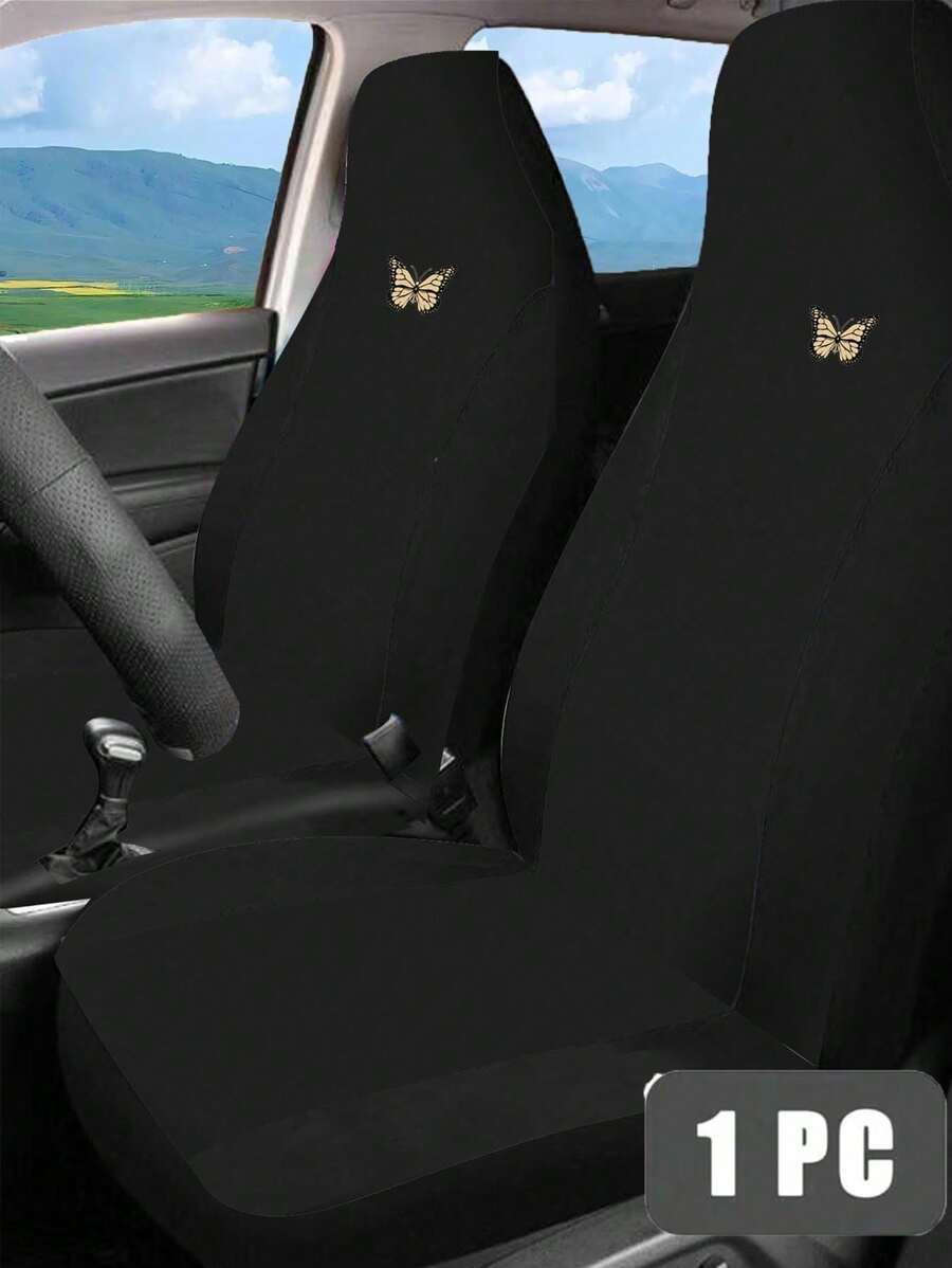 1 bộ bọc ghế ô tô đa năng với họa tiết bướm khảm hình lưỡi liềm, màu đen. - Nhiều màu - Xem 1