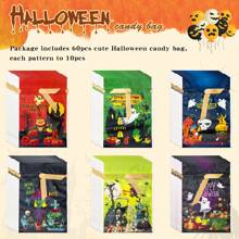 Halloween Treat Bags Halloween Goodie Bags For Kids 60pcs Halloween Candy Bags For Trick Or Treat Bags Bulk With Drawstring For Candy Goodie - Sáu màu hỗn hợp - Xem 1