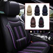muchkey 5seats Car Seat Covers Full Set Front Seats Back Seat Covers PU Leather Car Seat Cover Car Seat Cushion Car Seat Protector Car Accessaries Universal Fit Most Cars All Seasons MH55 - 黑紫色標準版 - 查看 2