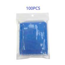 100 Piezas Microaplicador Cepillo Micro Varillas, Varillas para Pestañas Rímel, Cepillo de Labios Brillo de Labios Kit de Herramientas de Belleza (Azul)