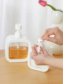 1个大容量长方形液体皂液器瓶 - 可重复灌装泵瓶，适用于洗手液、沐浴露、洗衣液、洗洁精、润肤露，便携式旅行装厨房用品，厨房配件，厨房工具 - 彩色 - 查看 4