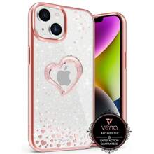 Vena VLove Glitter Heart Case Compatible With IPhone 15 Plus/ 14 Pro Max/ 14 Pro/ 14 Plus/ 14/ 13 Pro Max/ 13 Pro/ 13/ 12 Pro Max/ 12/ 12 Mini/ 11 Pro Max/ 11 Pro/ 11/ XR Max/ 8/ 7 - 玫瑰金(心型) - 查看 1