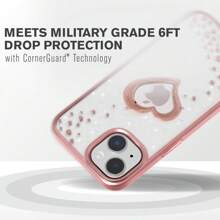 Vena VLove Glitter Heart Case Compatible With IPhone 15 Plus/ 14 Pro Max/ 14 Pro/ 14 Plus/ 14/ 13 Pro Max/ 13 Pro/ 13/ 12 Pro Max/ 12/ 12 Mini/ 11 Pro Max/ 11 Pro/ 11/ XR Max/ 8/ 7 - 玫瑰金(心型) - 查看 2