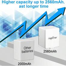 Rapthor Rechargeable Battery 2560 MAh Compatible With Arlo Pro/Pro 2 Replacement Battery 7.4 V With Charger Station For Arlo Pro/Pro 2 Camera VMA4400 (2 Pack + Charger) - 2 batteries+1 charger - View 5