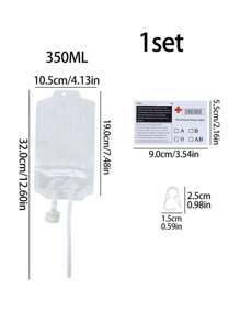 1 túi máu ma cà rồng 350ml dùng để trang trí Halloween, túi đựng đồ uống máu giả, túi đựng đồ uống tăng lực, Giáng sinh - trong suốt - Xem 6