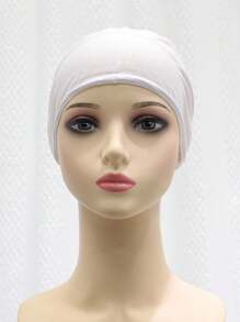 1pc Women's Comfortable Solid Colored Beanie Hat For Chemo Patients With Straps - Multicolor - View 9