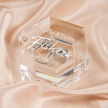 Custom Acrylic Ring Box, Personalized Ring Box, Wedding, Gifts For Bride, Wedding Gift, Ring Box For Wedding Ceremony, Anniversary Gifts 1pc ,Space-Saving,Waterproof Exquisite,Stylish,High-Quality,Tidy,Modern Custom,Personalized,Unique Ideal Gifts For Him Her,Boyfriend,Girlfriend,Dad,Mom,Family,Friends For Anniversaries,For Valentine's Day,For Mother's Day,For Birthdays,For Children's Day,For Father's Day,For Graduation,For Weddings,For Housewarming Living Room,Bedroom,Home,Bathroom