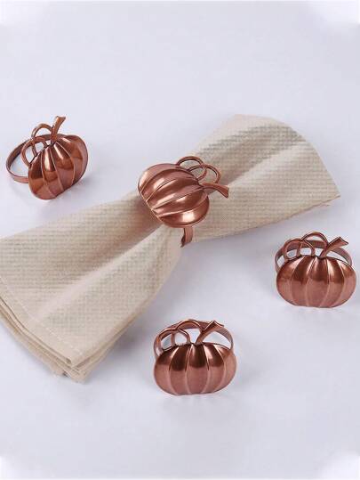 6-50 件青铜南瓜餐巾环，感恩节和万圣节餐桌装饰