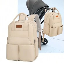 1 pieza Mochila bolsa cambiador para bebé - Bolsa multifunción impermeable para bebés niños y niñas, Mochila cambiador - Bolsa de pañales de viaje grande - Mochila de viaje para maternidad y cambio de bebé, Artículos esenciales y regalos para el registro y la ducha de bebé recién nacido - Caqui - Ver 1
