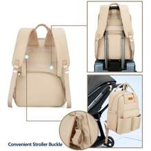 1 pieza Mochila bolsa cambiador para bebé - Bolsa multifunción impermeable para bebés niños y niñas, Mochila cambiador - Bolsa de pañales de viaje grande - Mochila de viaje para maternidad y cambio de bebé, Artículos esenciales y regalos para el registro y la ducha de bebé recién nacido - Caqui - Ver 5