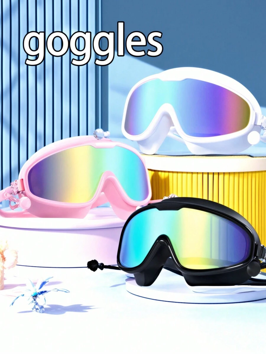 Adult Large Frame Swimming Goggles, Waterproof AntiFog HighDefinition