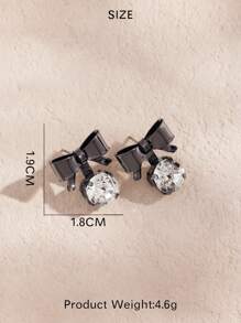 1 Pair Elegant Vintage Butterfly Zirconia Stud Earrings, Versatile For Daily Commute, Office, Social Events, Parties, Concerts, Dates, Photo Shoots