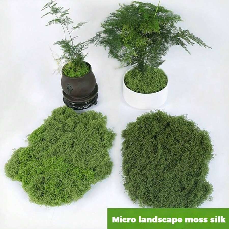 人造苔藓片/地毯用于花盆装饰、微景观展示、假绿色植物覆盖 - 彩色 - 查看 1