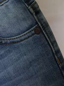 CHUEKITOS. Jeans para bebé corte  vaquero, deslavado y con bigotes con resorte ajustador en la cintura, cómodo y fresco - Lavado ligero - Ver 5