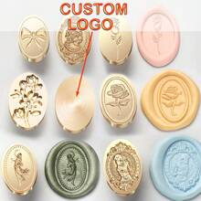 1PC Con dấu sáp hình bầu dục được cá nhân hóa - Con dấu sáp niêm phong KHÔNG CÓ quai Con dấu sáp tùy chỉnh để làm đồ thủ công, phong bì, giấy gói quà, quà tặng tốt nghiệp và thiệp mời đám cưới Trở lại trường, Trở lại trường, đồ dùng học tập - Vàng - Xem 4