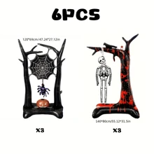 Bóng bay nhôm bơm hơi hình đầu lâu và nhện Halloween cổ điển có đế trang trí, phù hợp với nhiều loại phòng - Không cần điện, lý tưởng cho Giáng sinh, Năm mới và các lễ kỷ niệm toàn cầu, Giáng sinh - Nhiều màu - Xem 8